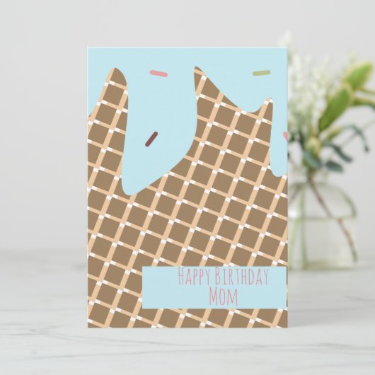 Sommereis Creme Cone Driving Pattern Geburtstag (Stehend Vorderseite)