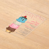 Sommereis Creme Modernes Brautparty Acryleinladungen (Ablage )