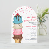 Sommereis Creme Modernes Brautparty Einladung (Stehend Vorderseite)