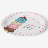 Sommereis Creme Modernes Brautparty Pappteller (Schrägansicht)