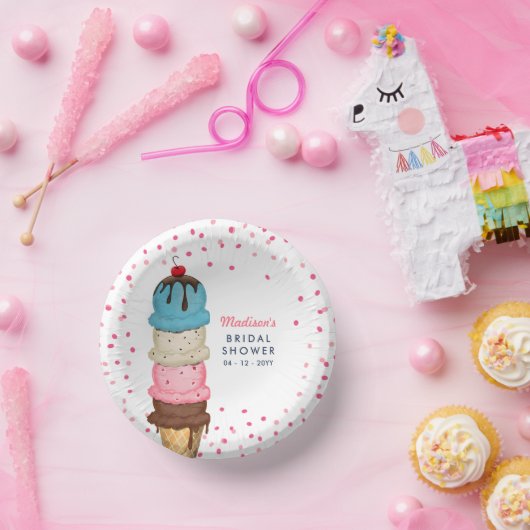 Sommereis Creme Modernes Brautparty Pappteller (Party)