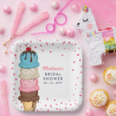 Sommereis Creme Modernes Brautparty Pappteller (Party)