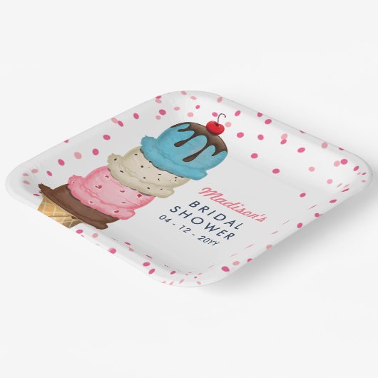 Sommereis Creme Modernes Brautparty Pappteller (Gewinkelt)