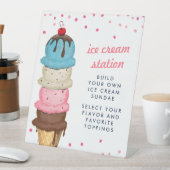 Sommereis Creme Modernes Brautparty Sockelschild (In Situ)