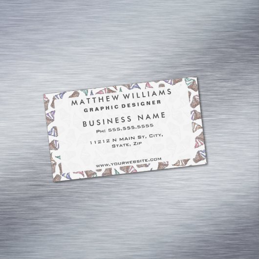 Sommereis Creme Wirbel Cones Wasserfarbmuster Magnetische Visitenkarte (Beispiel)