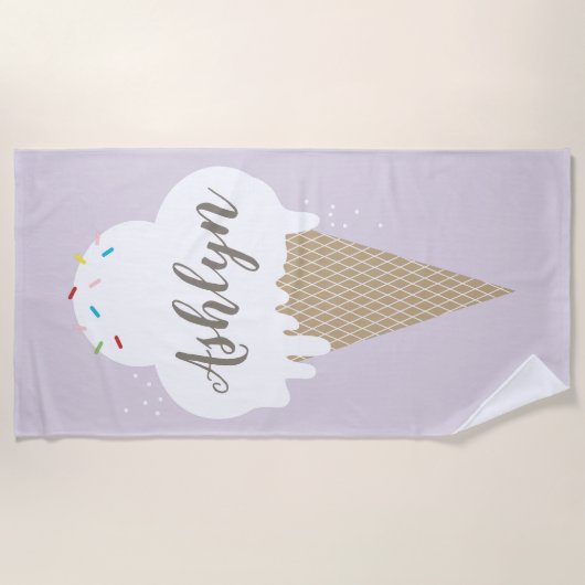 Sommereis Lila Strandtuch (Vorderseite)