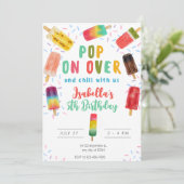 Sommereis Pop Geburtstagsparty Einladung (Stehend Vorderseite)