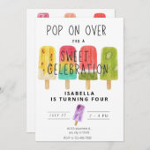 Sommereis Pop Geburtstagsparty Einladung (Vorne/Hinten)