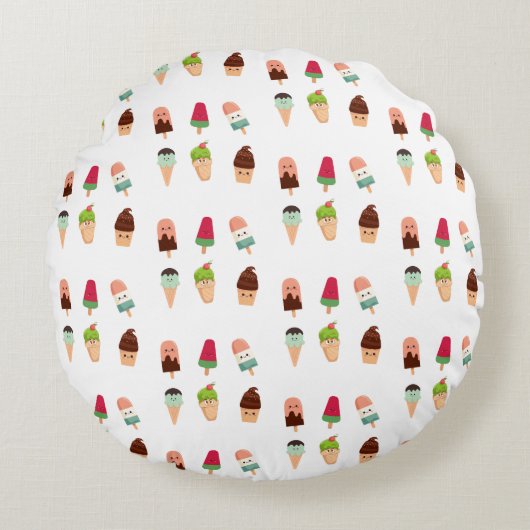 Sommereis Rundes Kissen (Vorderseite)