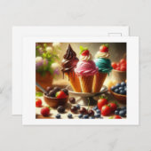 Sommereis und Obst, Postkarte (Vorne/Hinten)