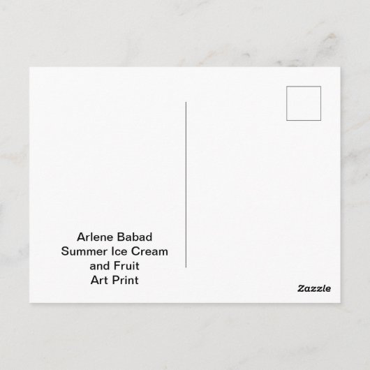 Sommereis und Obst, Postkarte (Rückseite)