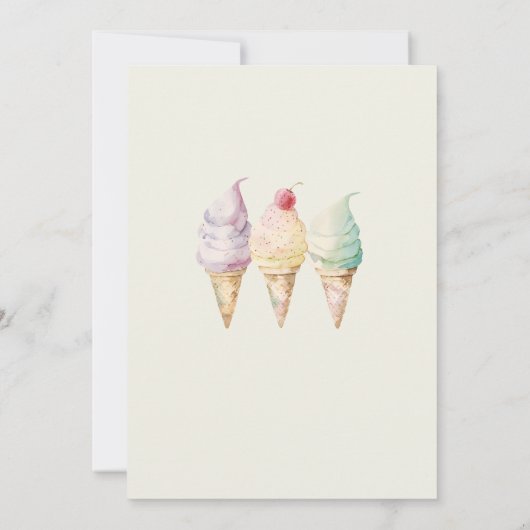 Sommereiscreme 3. Geburtstag Einladung (Rückseite)