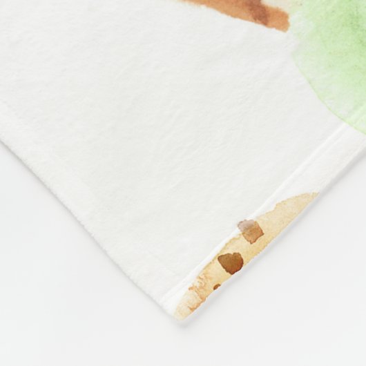 Sommereiscreme-Aquarellmuster Fleecedecke (Ecke)