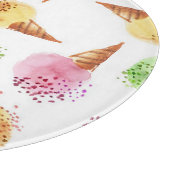 Sommereiscreme-Aquarellmuster Schneidebrett (Ecke)