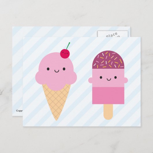 Sommereiscreme-Leckereien Postkarte (Vorne/Hinten)