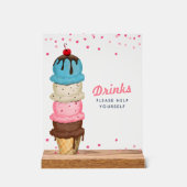 Sommereiscreme trinkt Brautparty Acrylschild (Vorderseite)