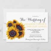 Sommerelegante gelbe Sonnenblumen Hochzeit Einladung (Vorderseite)