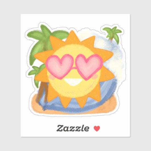 Sommererholsame Urlaubssonne Aufkleber (Blatt)