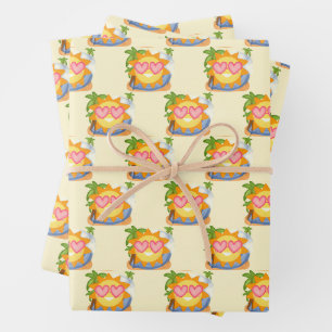Sommererholsame Urlaubssonne Geschenkpapier Set
