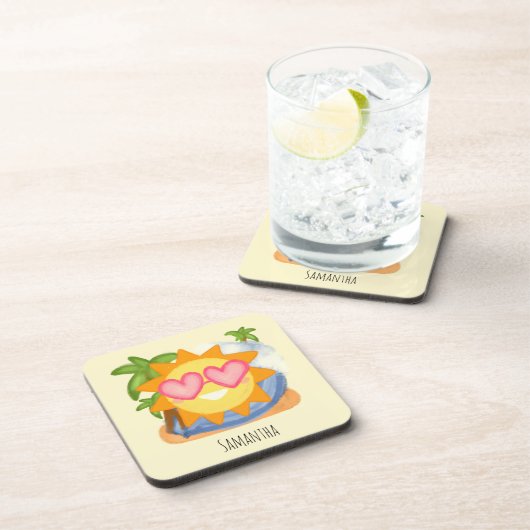 Sommererholsame Urlaubssonne Getränkeuntersetzer (Rechte Seite)