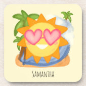 Sommererholsame Urlaubssonne Getränkeuntersetzer (Vorderseite)
