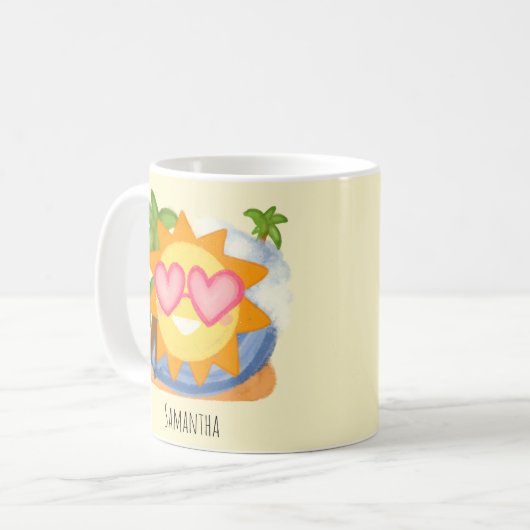 Sommererholsame Urlaubssonne Kaffeetasse (Vorderseite Links)