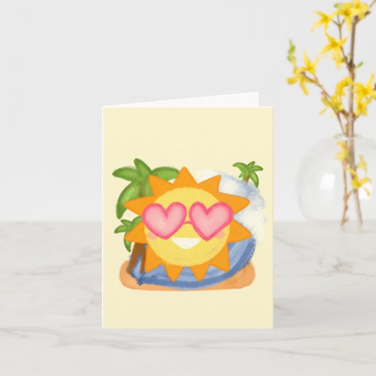 Sommererholsame Urlaubssonne Karte (Gelbe Blume)