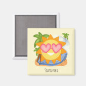 Sommererholsame Urlaubssonne Magnet (Vorderseite/Rückseite)