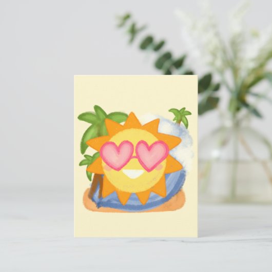 Sommererholsame Urlaubssonne Postkarte (Stehend Vorderseite)