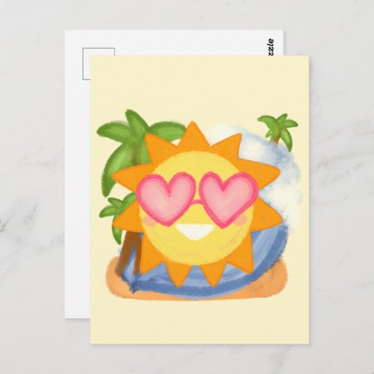 Sommererholsame Urlaubssonne Postkarte (Vorne/Hinten)