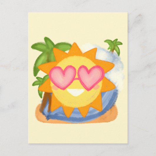 Sommererholsame Urlaubssonne Postkarte (Vorderseite)