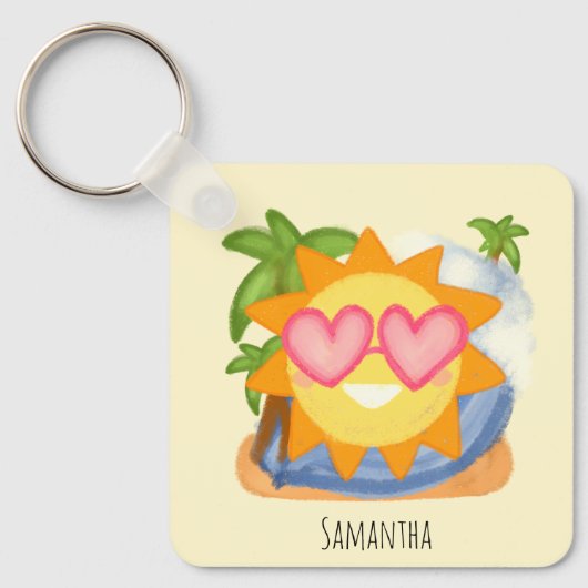 Sommererholsame Urlaubssonne Schlüsselanhänger (Vorderseite)