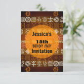 Sommerethnische 18. Geburtstagsparty Einladung (Stehend Vorderseite)