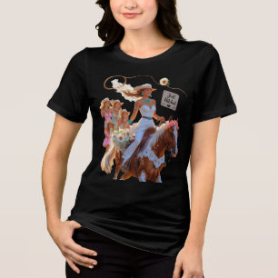 Sommerfahrt ins Unendliche – Cowgirl-Hochzeitsglüc Tri-Blend Shirt
