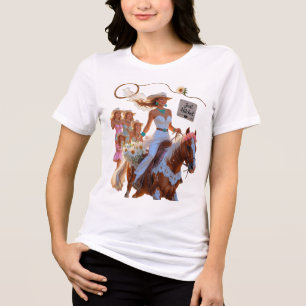Sommerfahrt ins Unendliche – Cowgirl-Hochzeitsglüc Tri-Blend Shirt