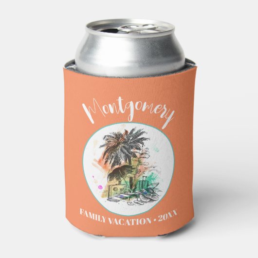 Sommerfamilienurlaub Orange Dosenkühler (Kanne Vorderseite)