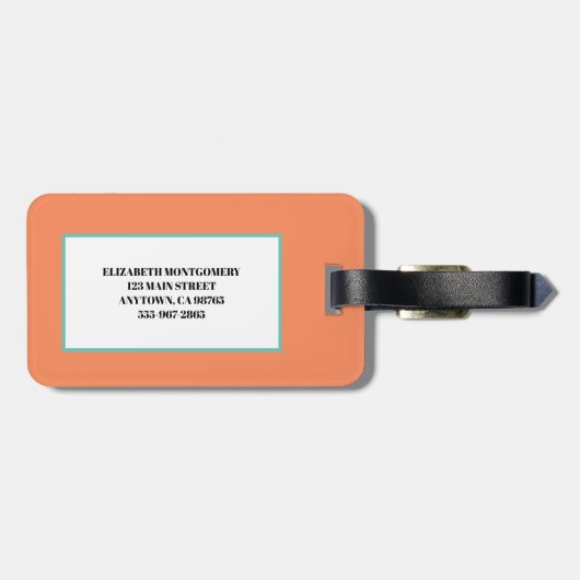 Sommerfamilienurlaub Orange Gepäckanhänger (Rückseite horizontal)