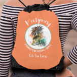 Sommerfamilienurlaub Orange Sportbeutel<br><div class="desc">Eine stilvolle Reißverschlusstasche enthält eine Sommerferienanleitung auf orangefarbenem Hintergrund,  Ihren Familiennamen und das Jahr in schicker Schrift. Perfekte Taschen zu Sachen mit lustigen Sachen für jeden in Ihrem Urlaub.</div>