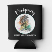 Sommerfamilienurlaub Schwarz Dosenkühler (Rückseite)