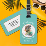 SommerFamilienurlaub Türkis Gepäckanhänger<br><div class="desc">Dieses Gepäckschild bietet Ihnen ein kurzes Urlaubsbild auf türkisfarbenem Hintergrund,  Ihren Familiennamen,  das Jahr und die Lage in schicken Schriften und Ihre Informationen auf der Rückseite.</div>