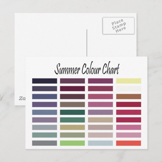 Sommerfarbdiagramm Postkarte (Vorne/Hinten)