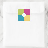 SOMMERFARBEN Quadranten Fakultativer Text Quadratischer Aufkleber (Tasche)