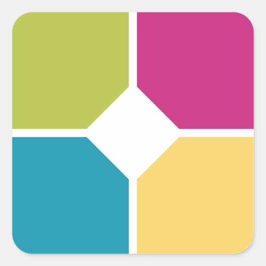 SOMMERFARBEN Quadranten Fakultativer Text Quadratischer Aufkleber (Vorderseite)