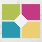 SOMMERFARBEN Quadranten Fakultatives MONOGRAMM Bierflaschenetikett (Einzelnes Label)