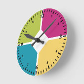 SOMMERFARBEN Quadranten Fakultatives MONOGRAMM Runde Wanduhr (Winkel)