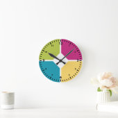 SOMMERFARBEN Quadranten Fakultatives MONOGRAMM Runde Wanduhr (Zuhause)