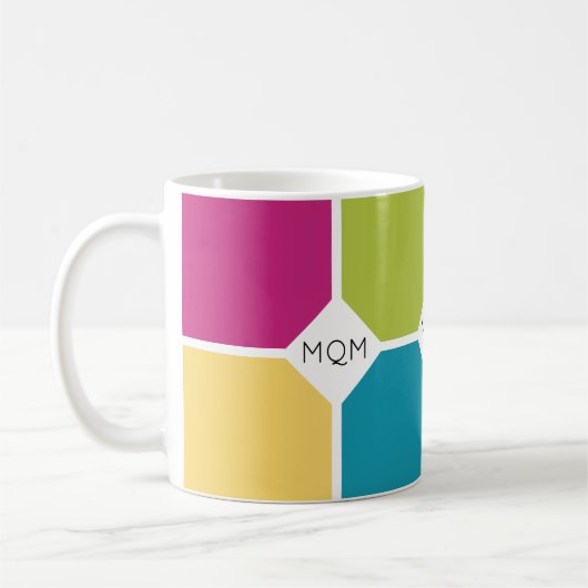 SOMMERFARBEN Quadrants Dreifach MONOGRAM Kaffeetasse (Links)