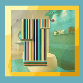 Sommerfarben Streifen Badhandtuch Set