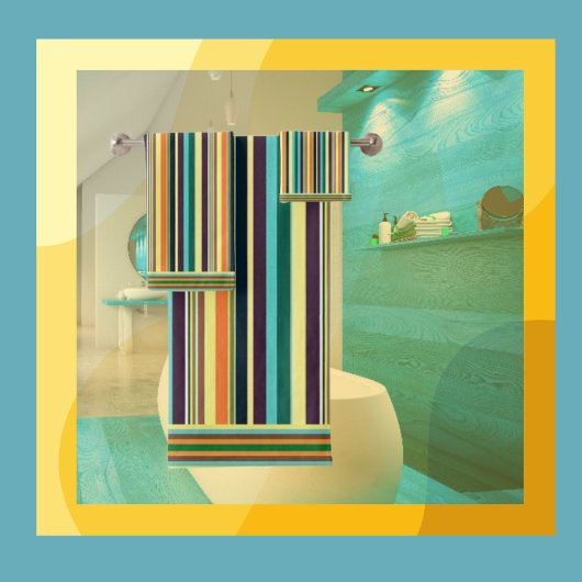 Sommerfarben Streifen Badhandtuch Set