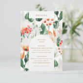 Sommerfarben Wildblumen Empfang Details Begleitkarte (Stehend Vorderseite)